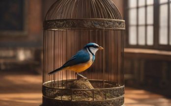 A bird in a beautiful cage